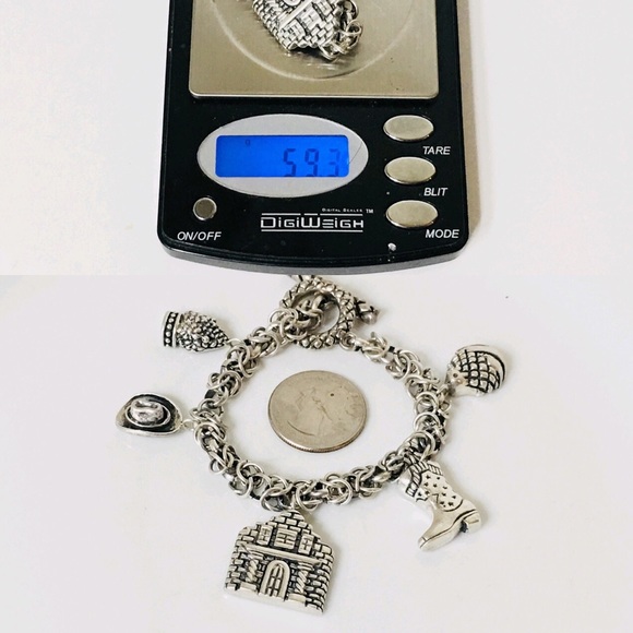 Dian Malouf Sterling Silver Chain Charm Bracelet - Picture 8 of 8